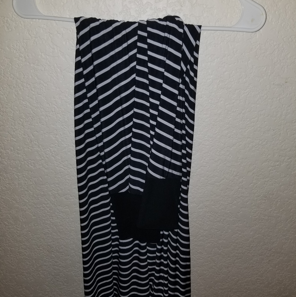 XL Navy Blue Striped Maxi Skirt NWOT